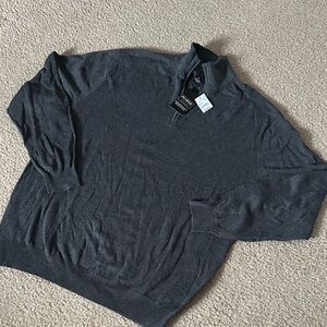 Jos. A. Bank Charcoal Zip-Up Sweater size XXL
